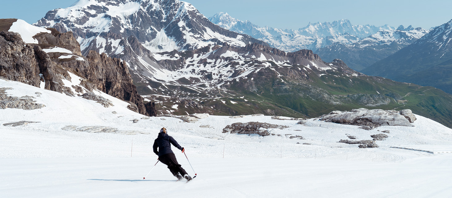 Skiing down the Glacier de la Grande Motte. Photo Credit: Tignes Ski Resort