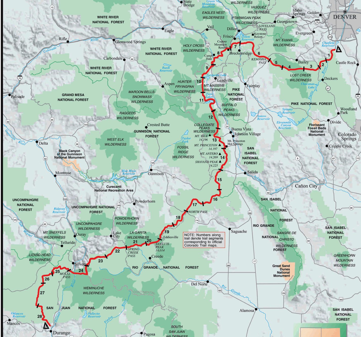 Colorado Trail Map