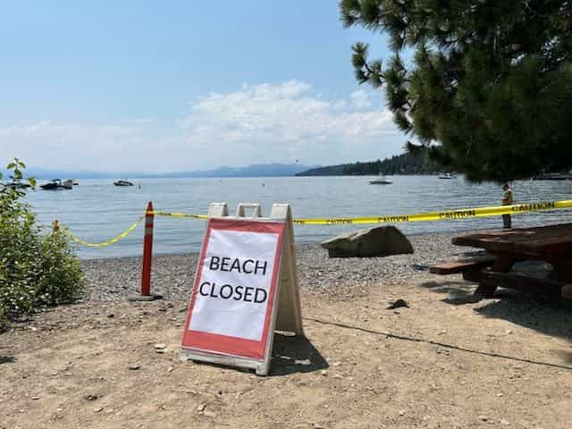 Lake Tahoe beaches closed following a sewage spill