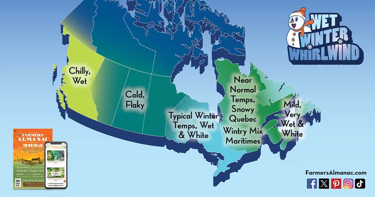 Farmers' Almanac Winter 24/25 Canada Forecast