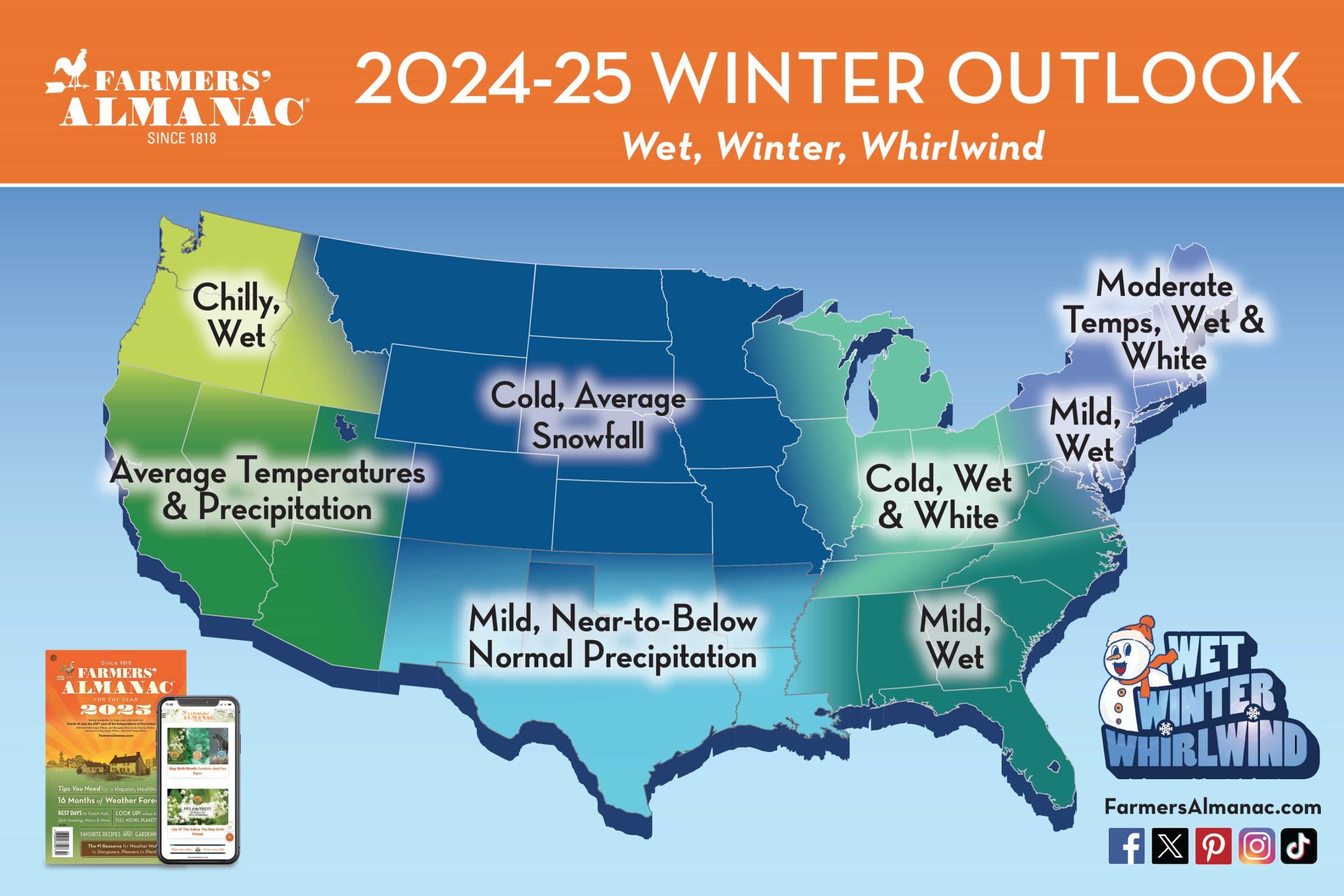 Farmers' Almanac Winter 24/25 forecast