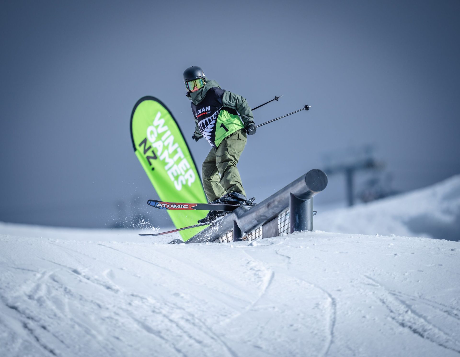 Ruby Andrews on course in the Park and Pipe at the New Zealand Winter Games