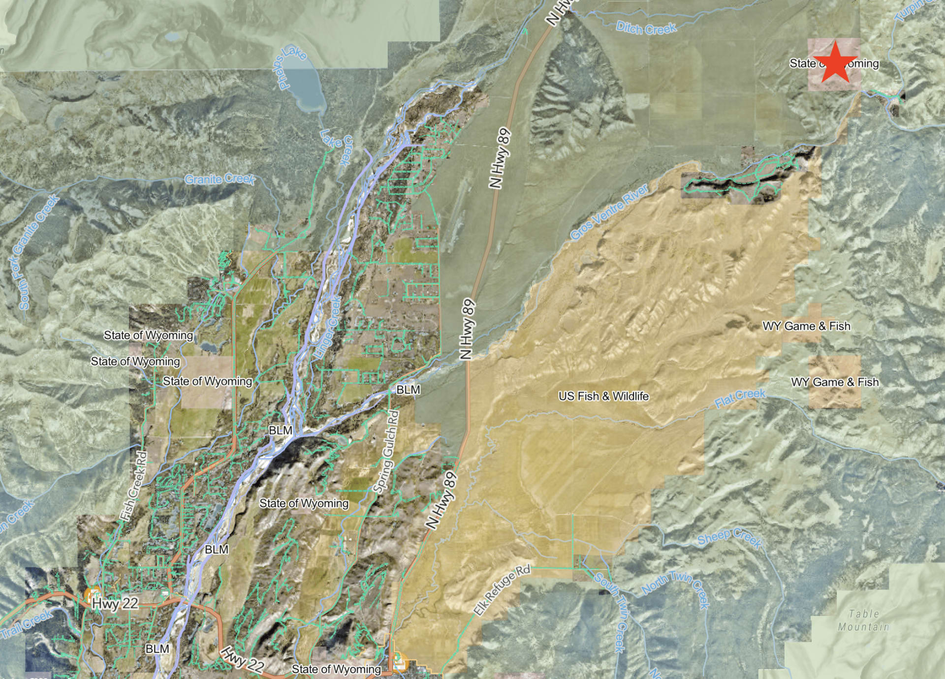 A map highlighting the location of the Kelly Parcel. Photo Credit: Harland Brothers Real Estate