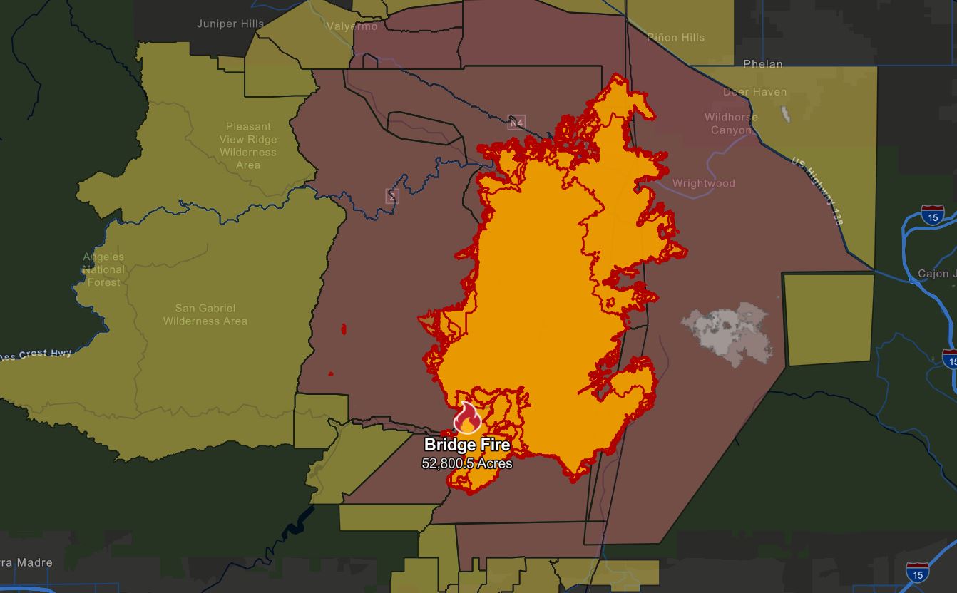The Bridge Fire. Photo Credit: CAL Fire