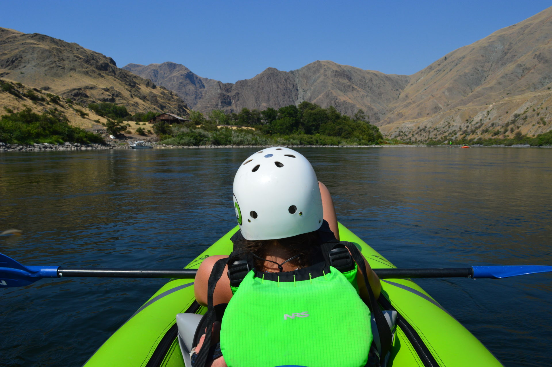 Cruising in the inflatable kayak. Photo Credit: SnowBrains