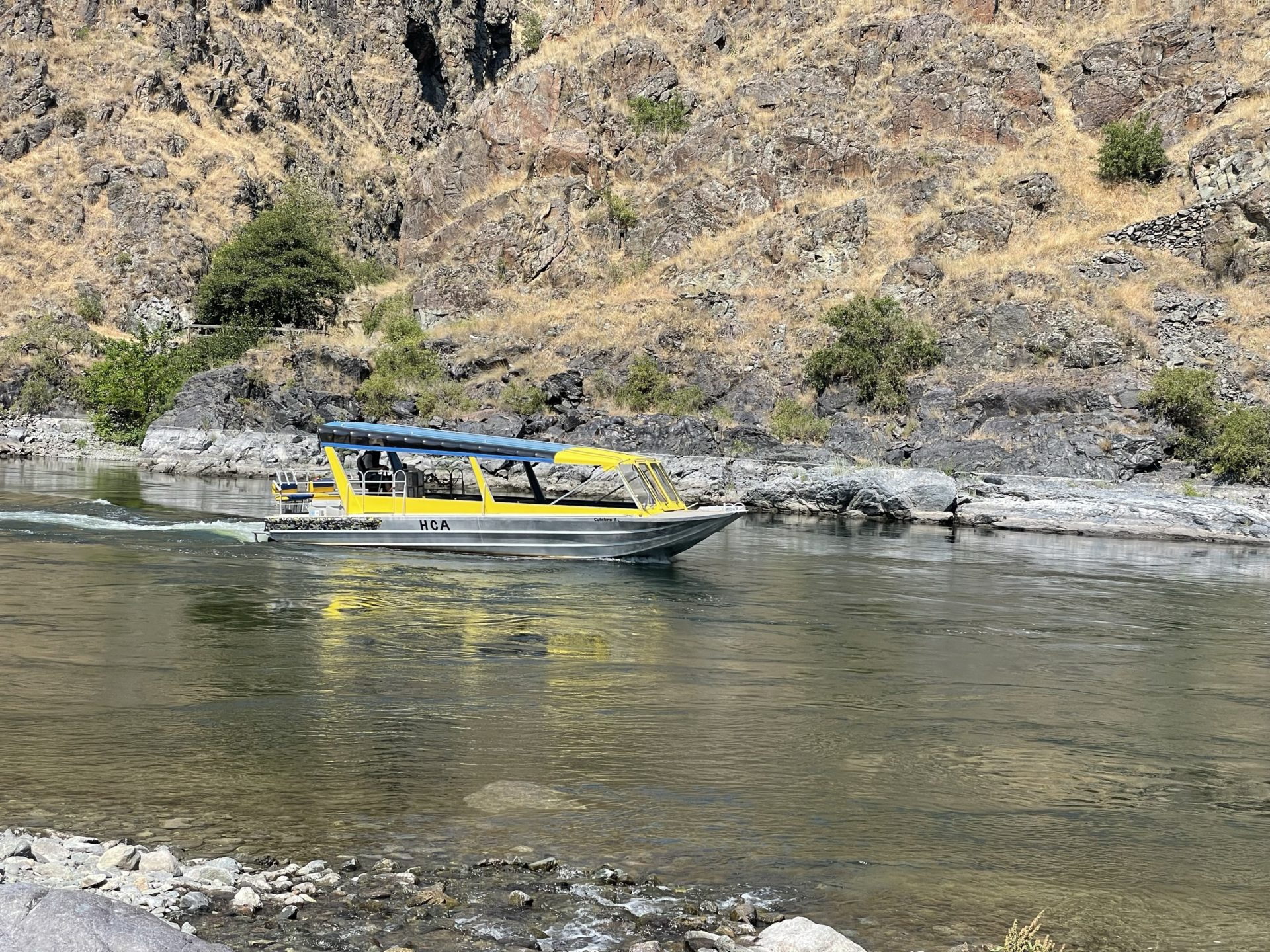 The jet boat making its way down the Snake. Photo Credit: SnowBrains