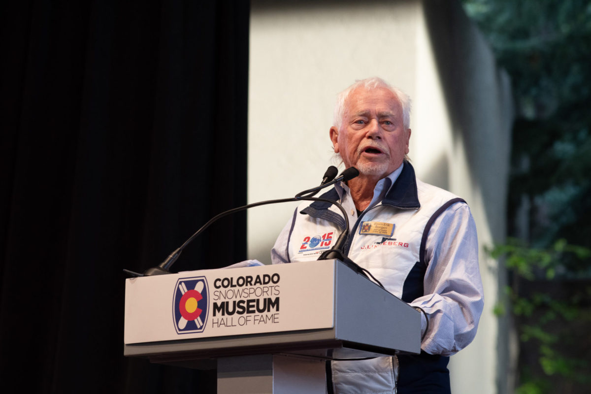 Bjorn Erik Borgen gives his speech while accepting his award. 