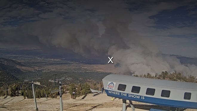 Smoke billowing from wildfire