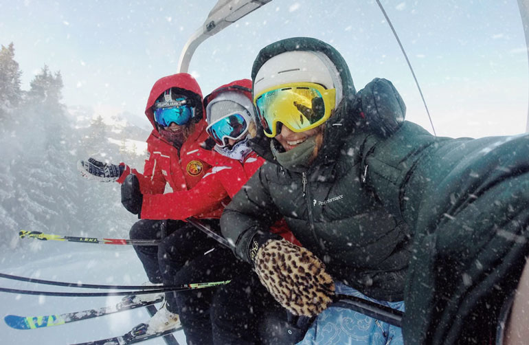 selfie on chairlift