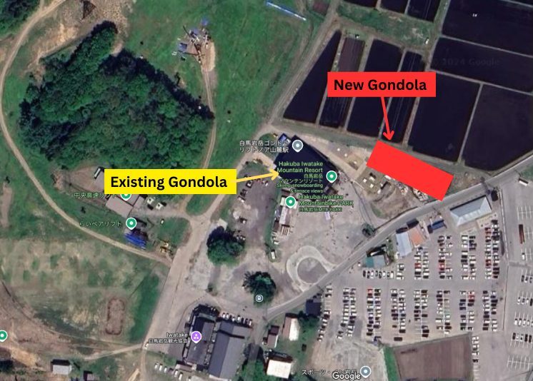 Hakuba Iwatake's New Gondola - Aerial Map of Construction Area