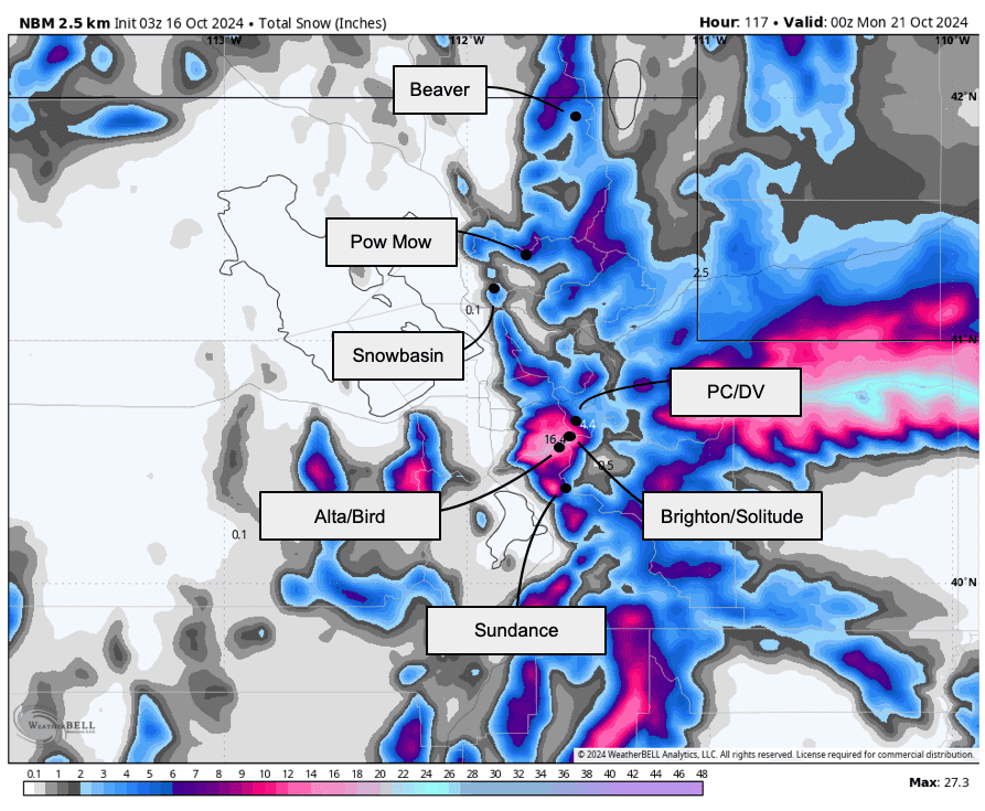 SnowBrains Utah Forecast