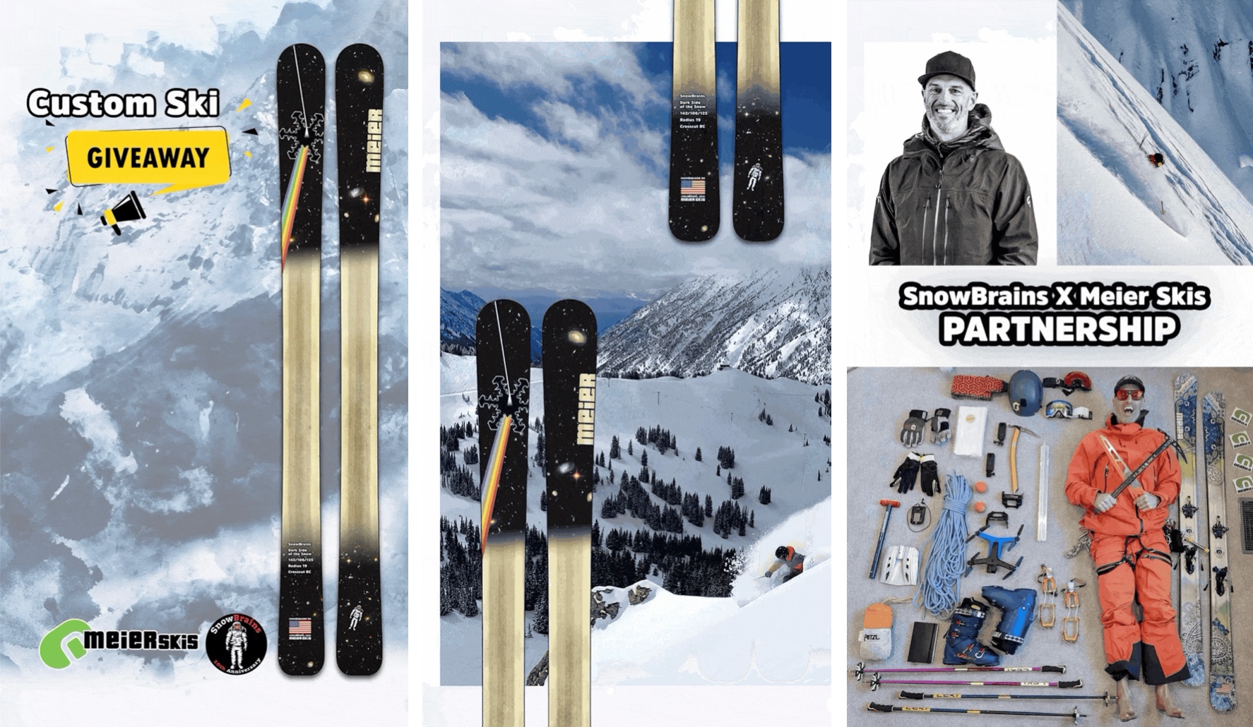 Win a pair of custom limited edition Meier skis. Credit: Meier Skis Instagram