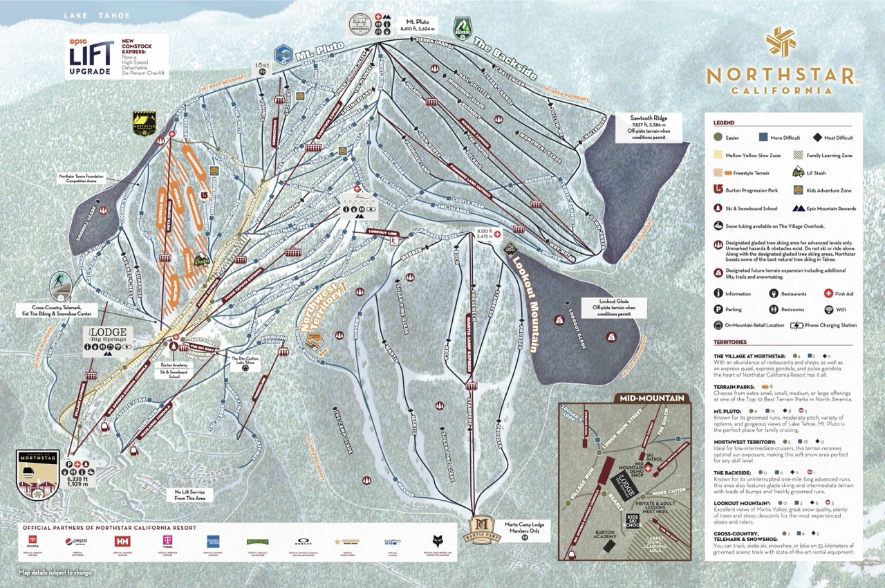 Northstar California winter trail map.