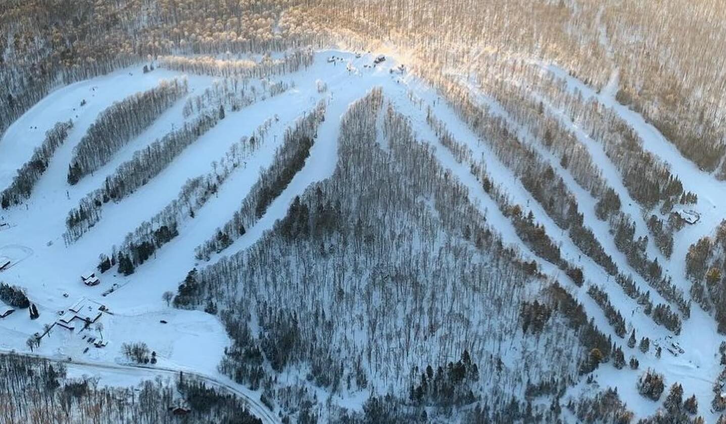 mount bohemia ski slopes aerial shot