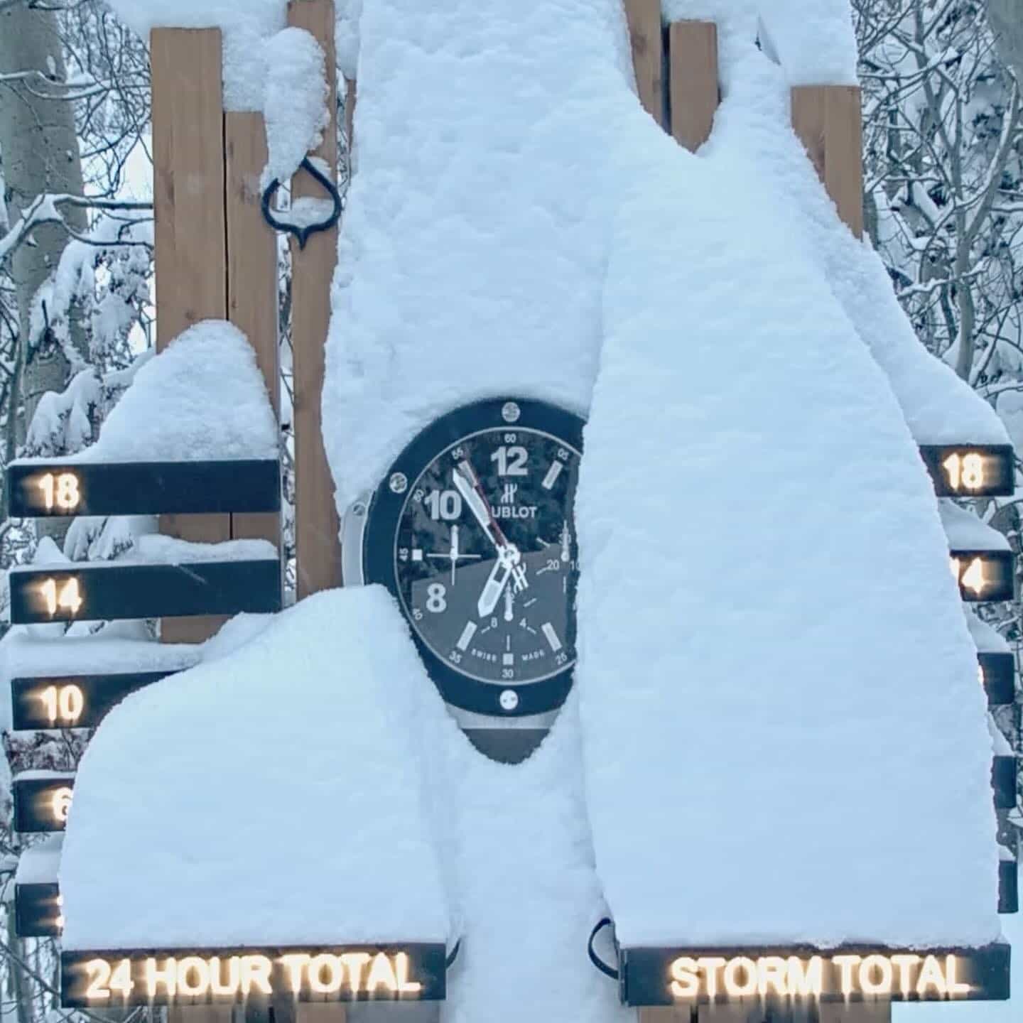 aspen snowmass snow stake buried in snow