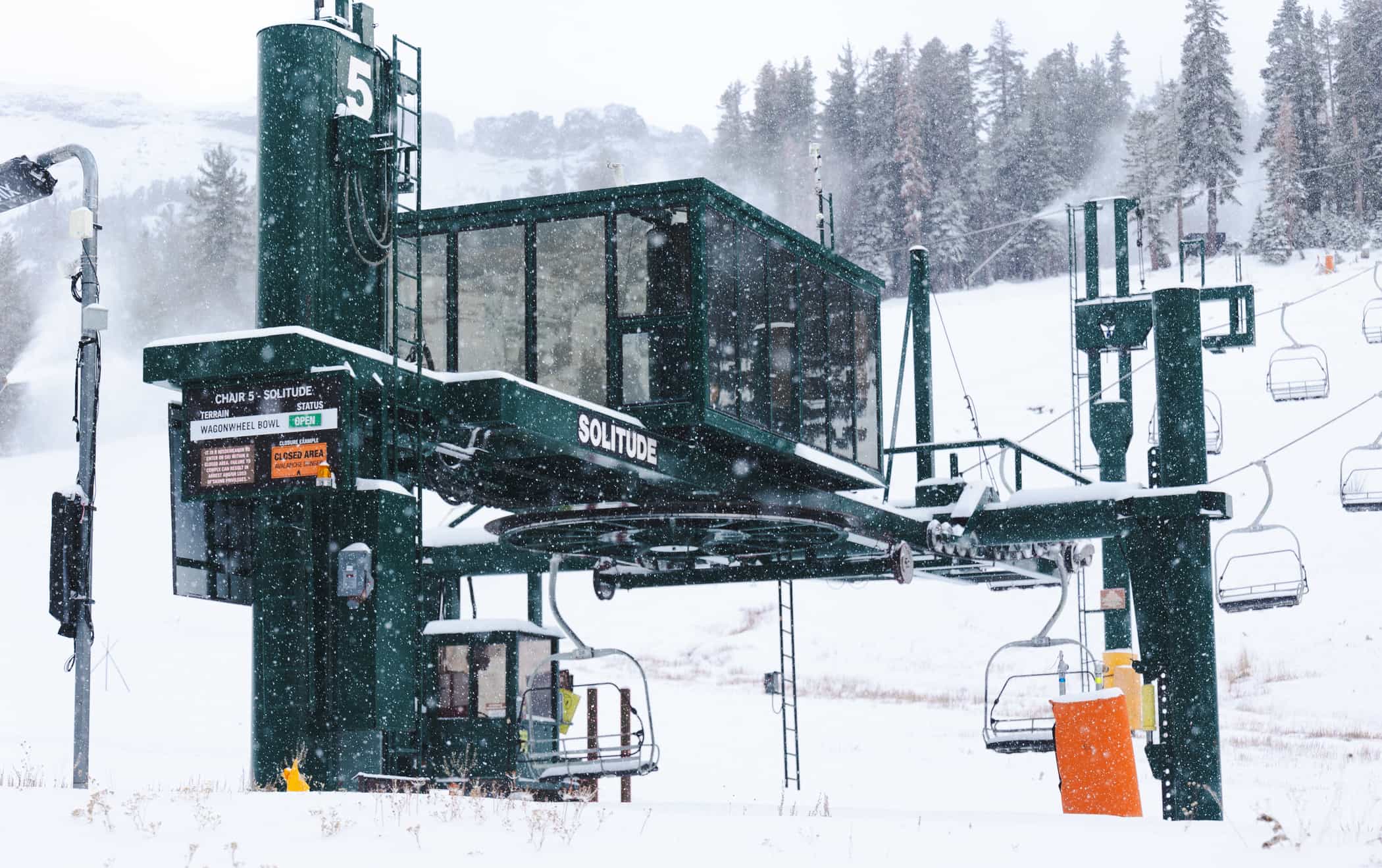 Snowfall at Kirkwood Village and at Chair 10 and Chair 11 at Kirkwood