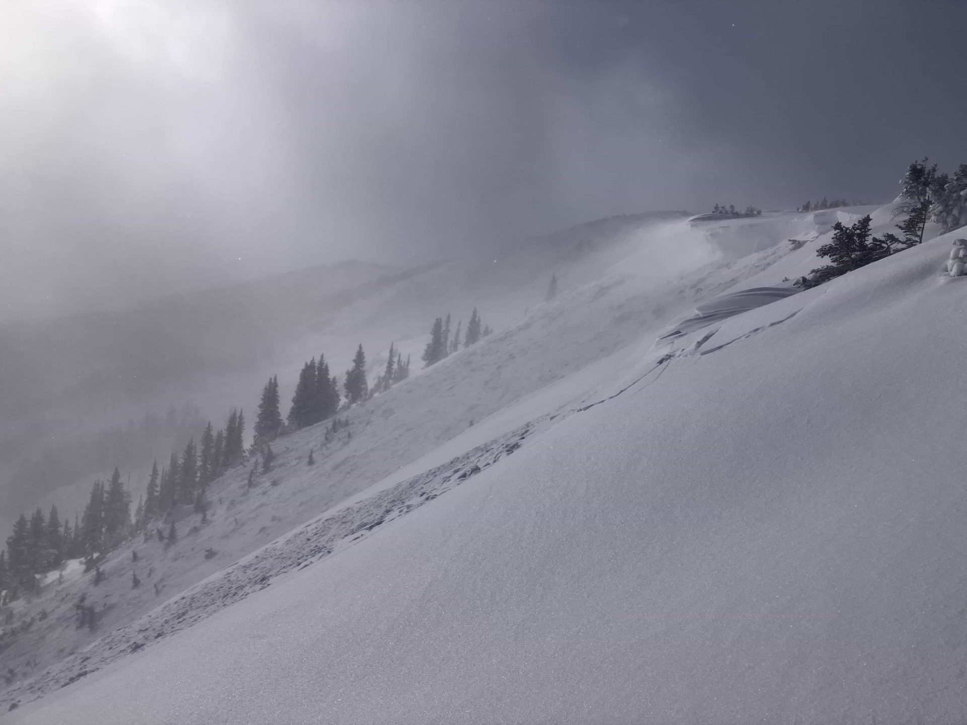 The slope near beaver creek before the avalanche was triggered