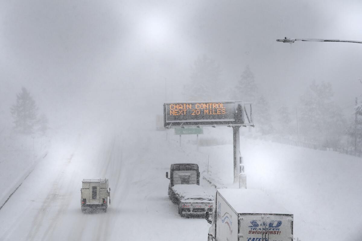 A picture of white out conditions on interstate 80