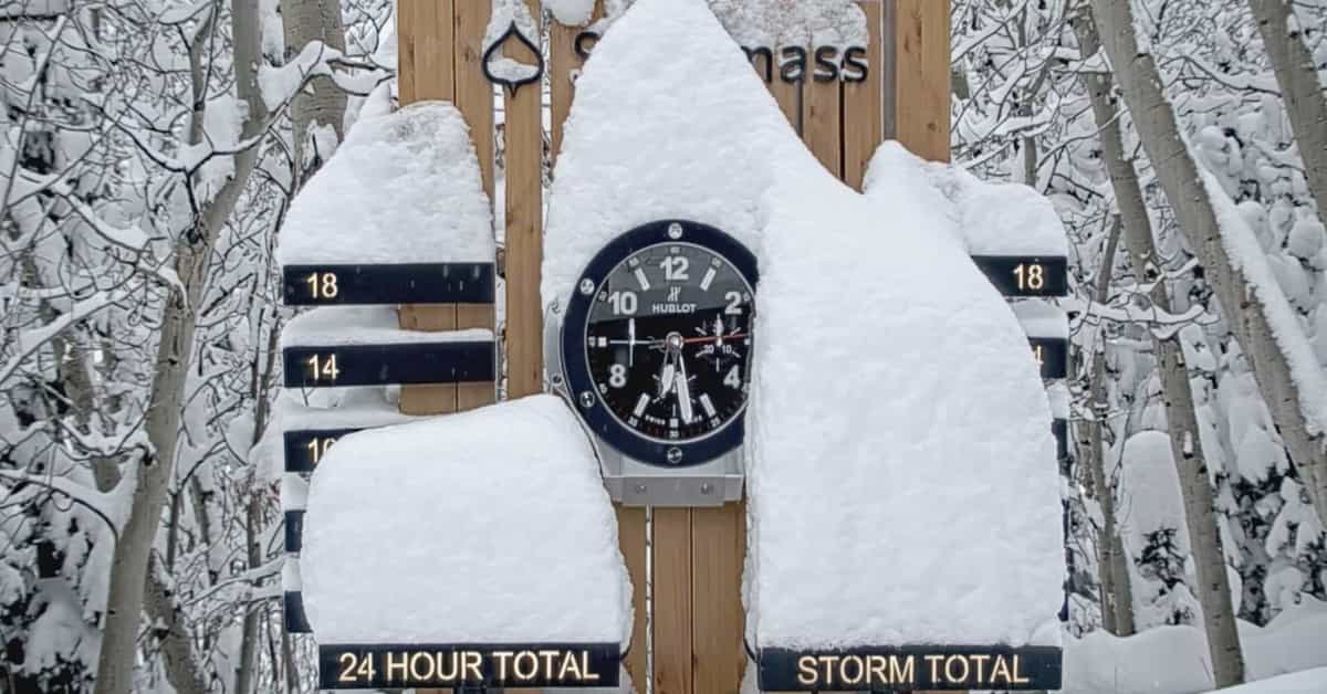 Aspen Snowmass snow stake. Credit: Resort