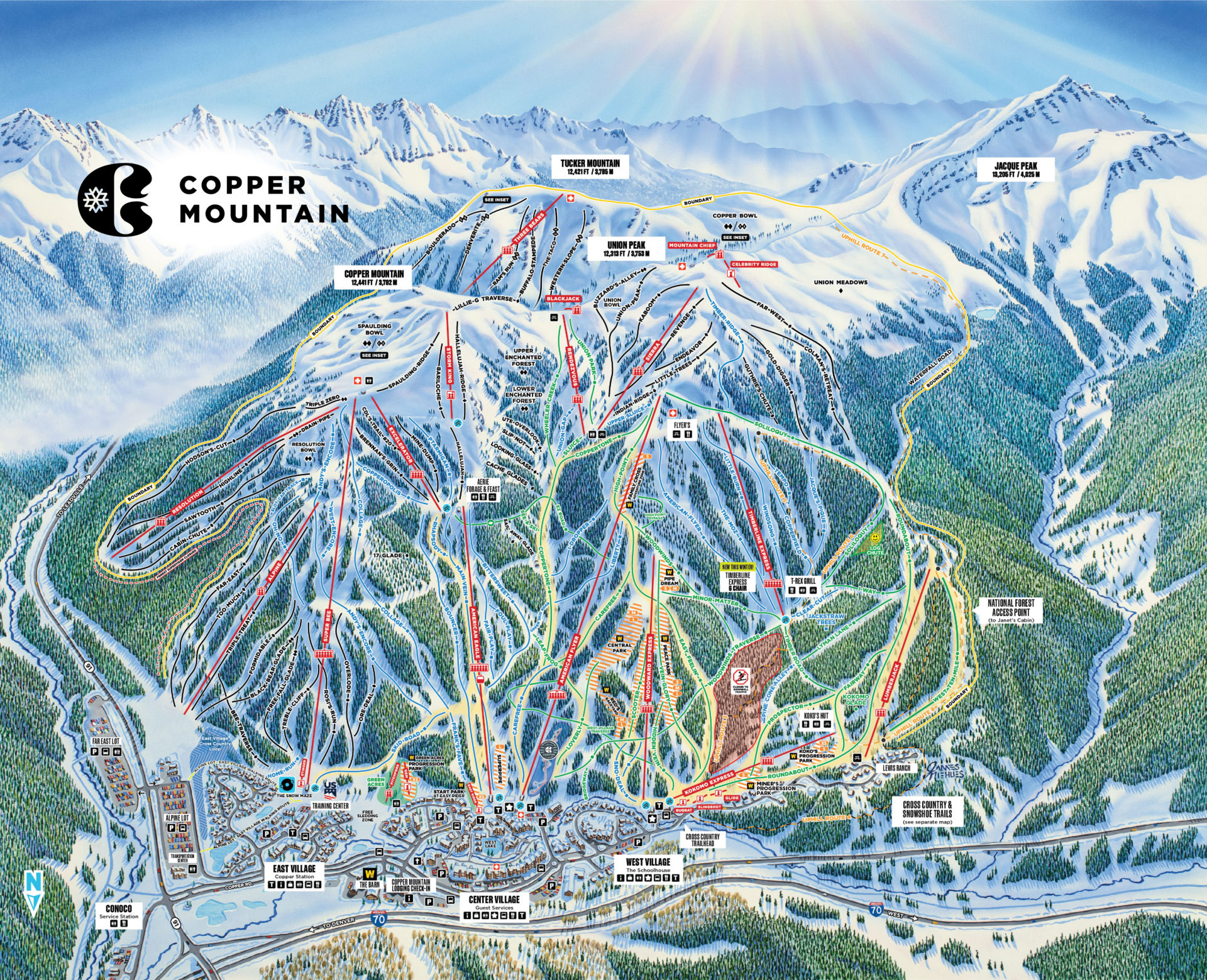 Copper Mountain Trail Map. Photo Credit: Copper Mountain