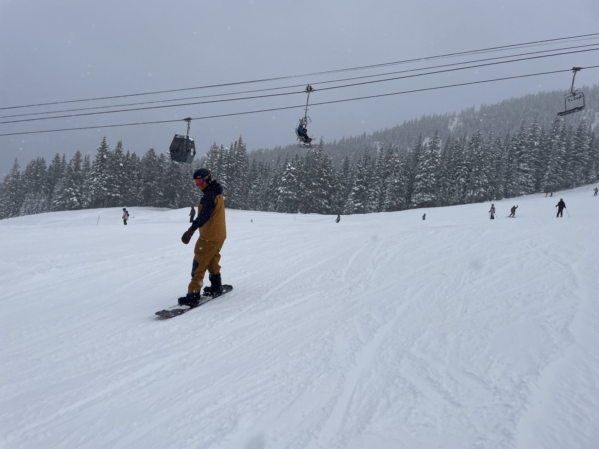 Chill early season laps with the homie. Photo Credit: SnowBrains, copper mountain opening weekend