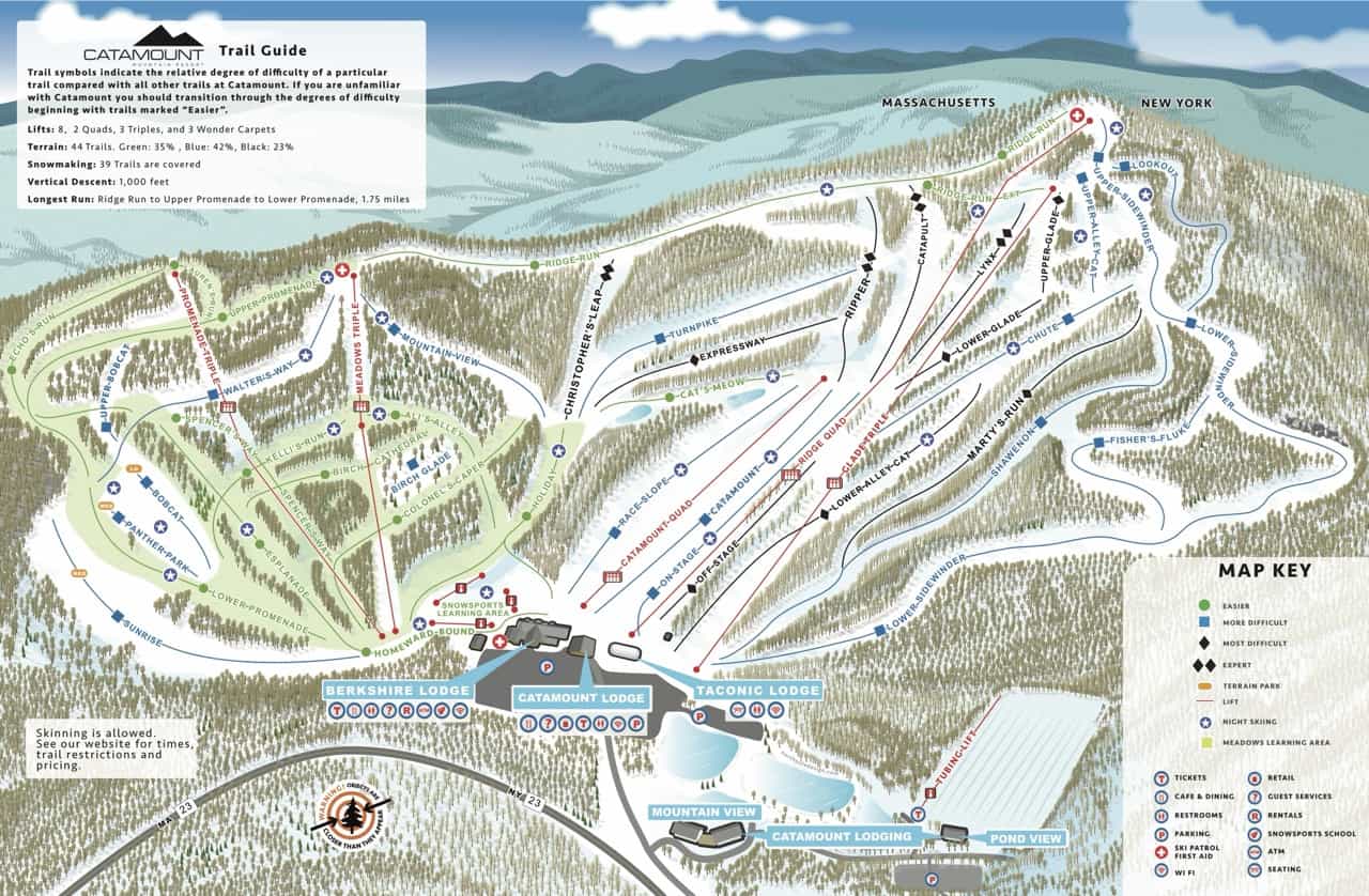 Catamount Mountain Resort trail map.