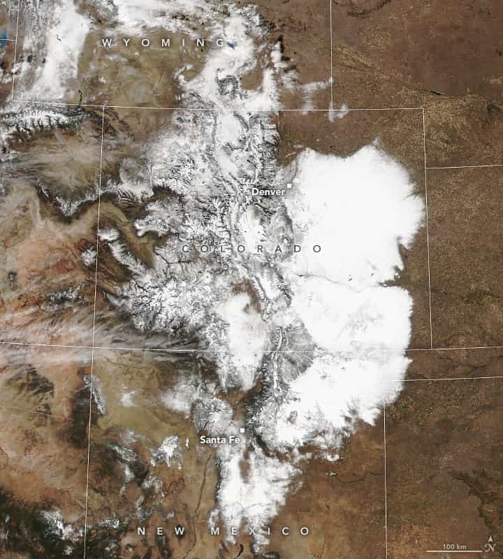 satellite image of snow on colorado's mountains