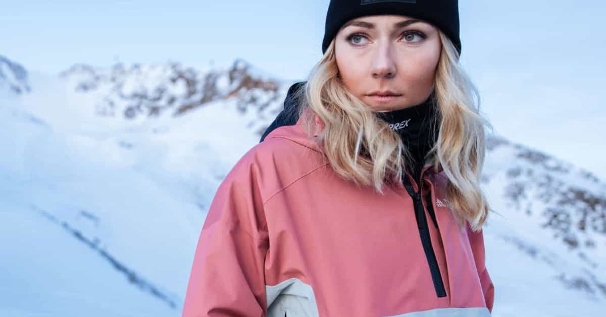 mikaela shiffrin wearing adidas jacket terrex stella