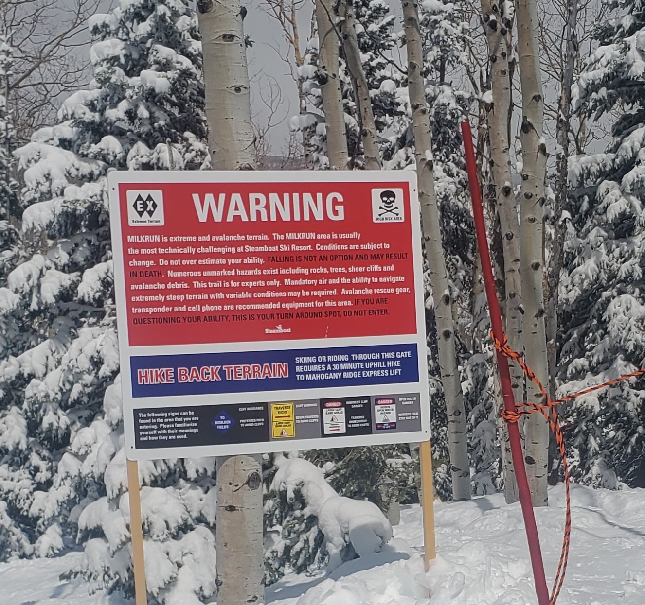 A sign in the Fish Creek Canyon expansion taken in 2024. Photo Credit: Steamboat Pilot & Today