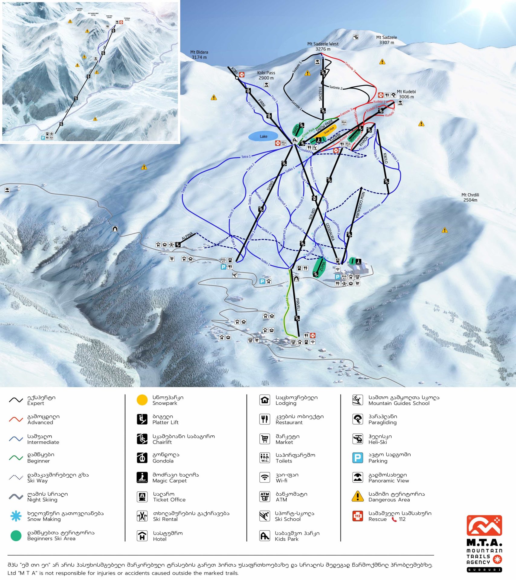 Gudauri ski resort trail map