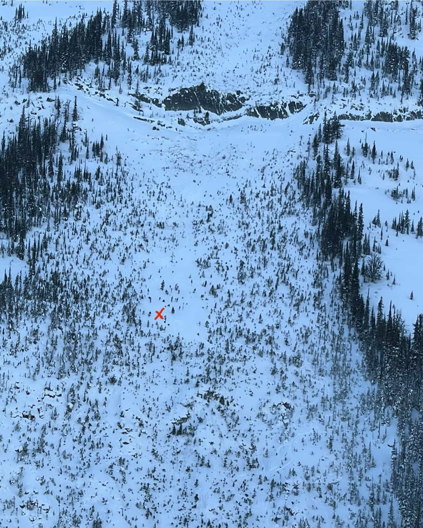 The skier was lucky to survive after being carried over cliffs and trees by avalanche, golden, british columbia