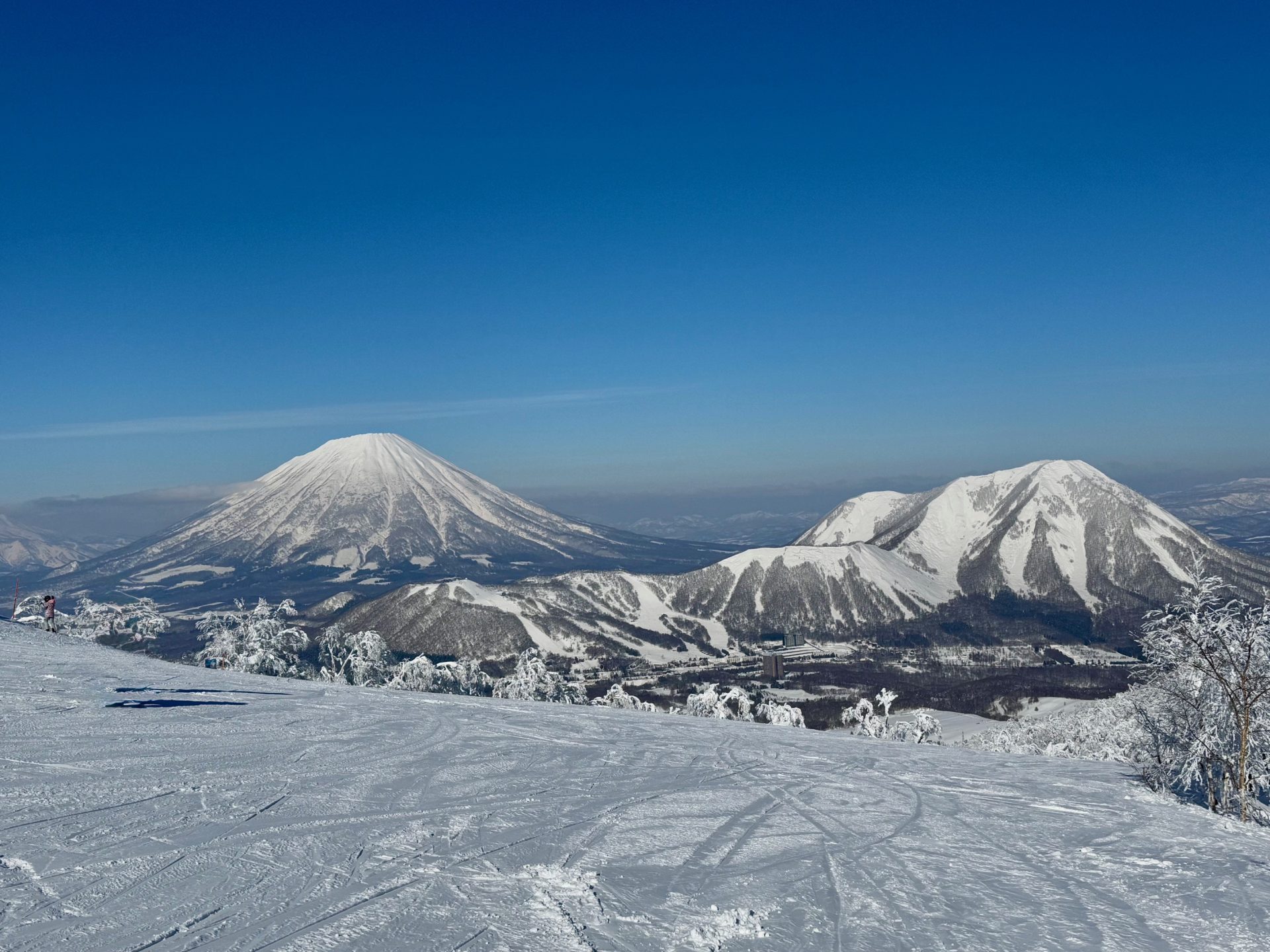 mount yotei towering behind the west mountain at Rusutsu