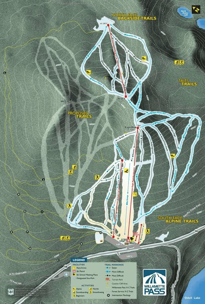 Willamette Pass Ski Resort trail map, skier sues Willamette Pass ski resort, OR, after wind blew him off chairlift