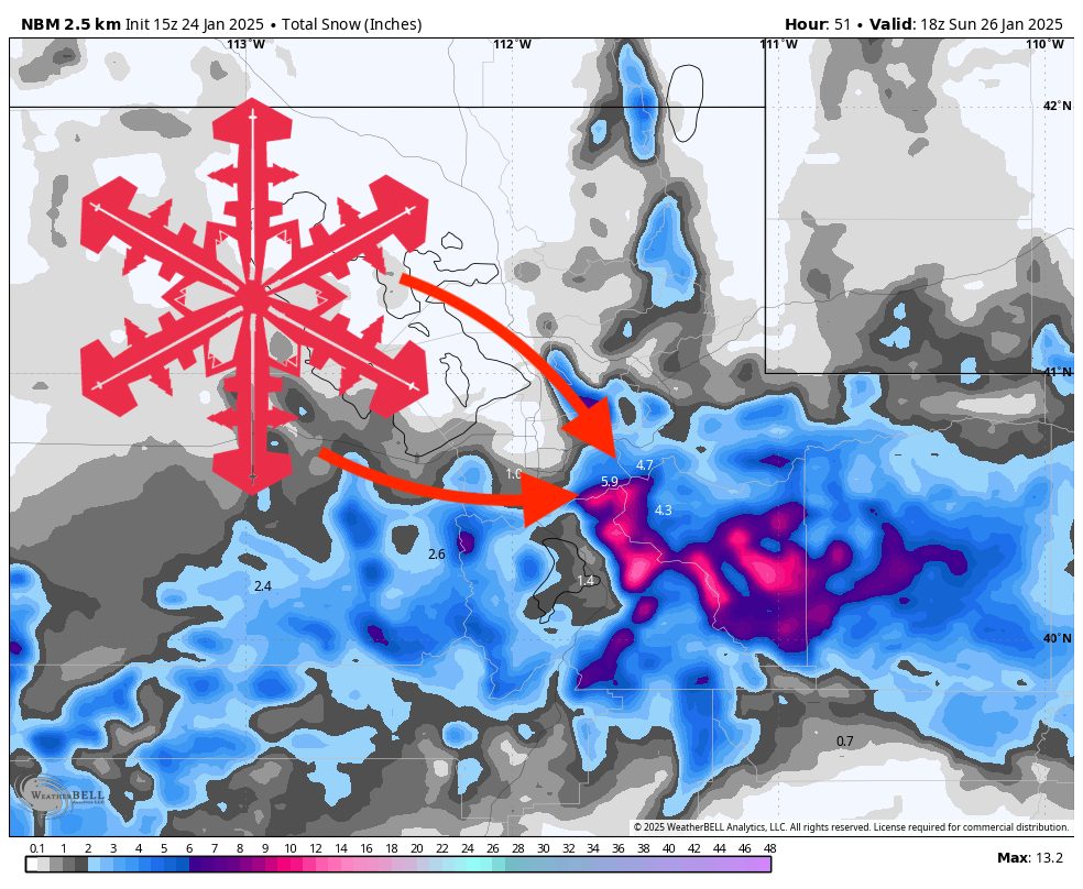 SnowBrains Forecast: 5-10 inches For Utah This Weekend