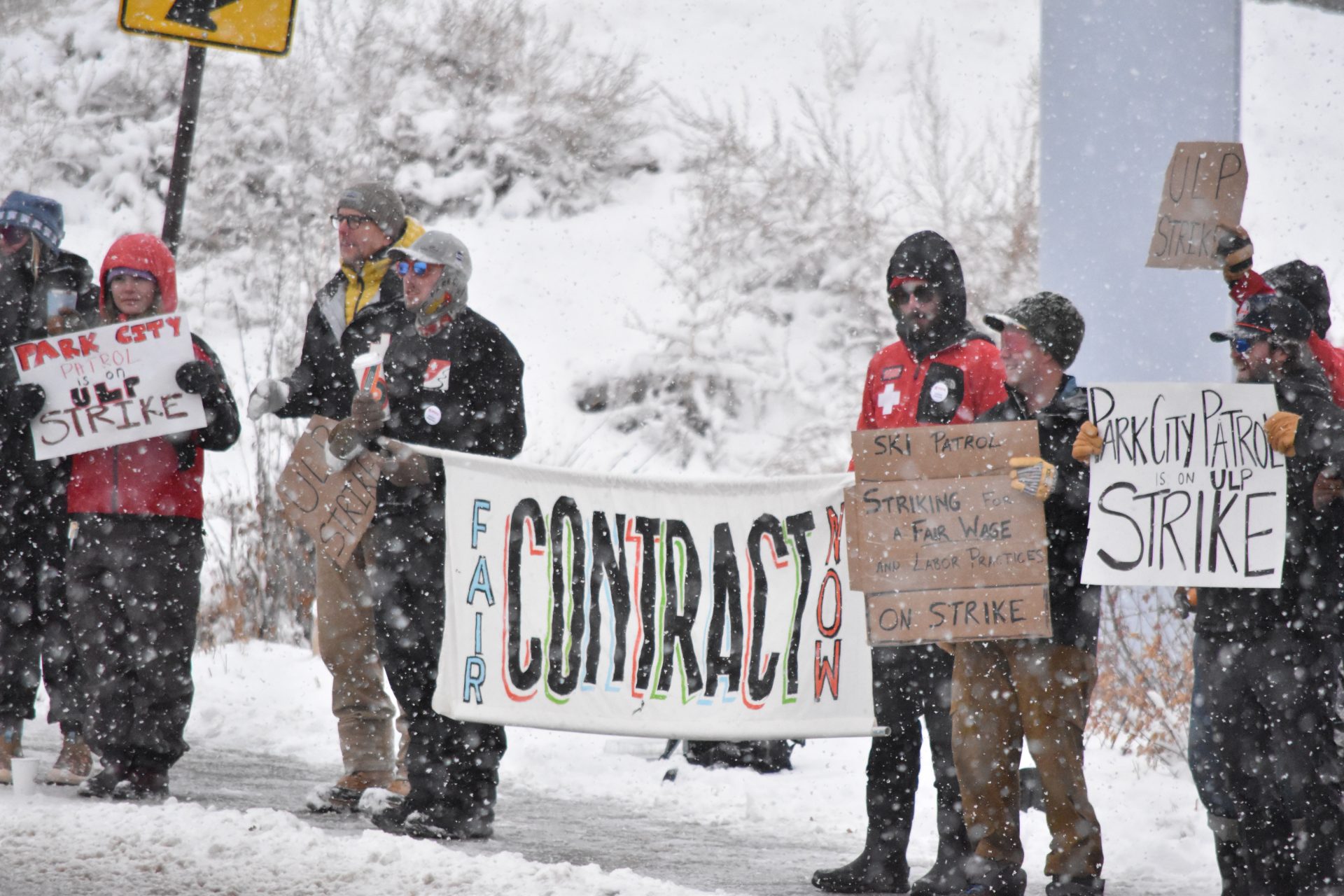 ski patrollers on strike