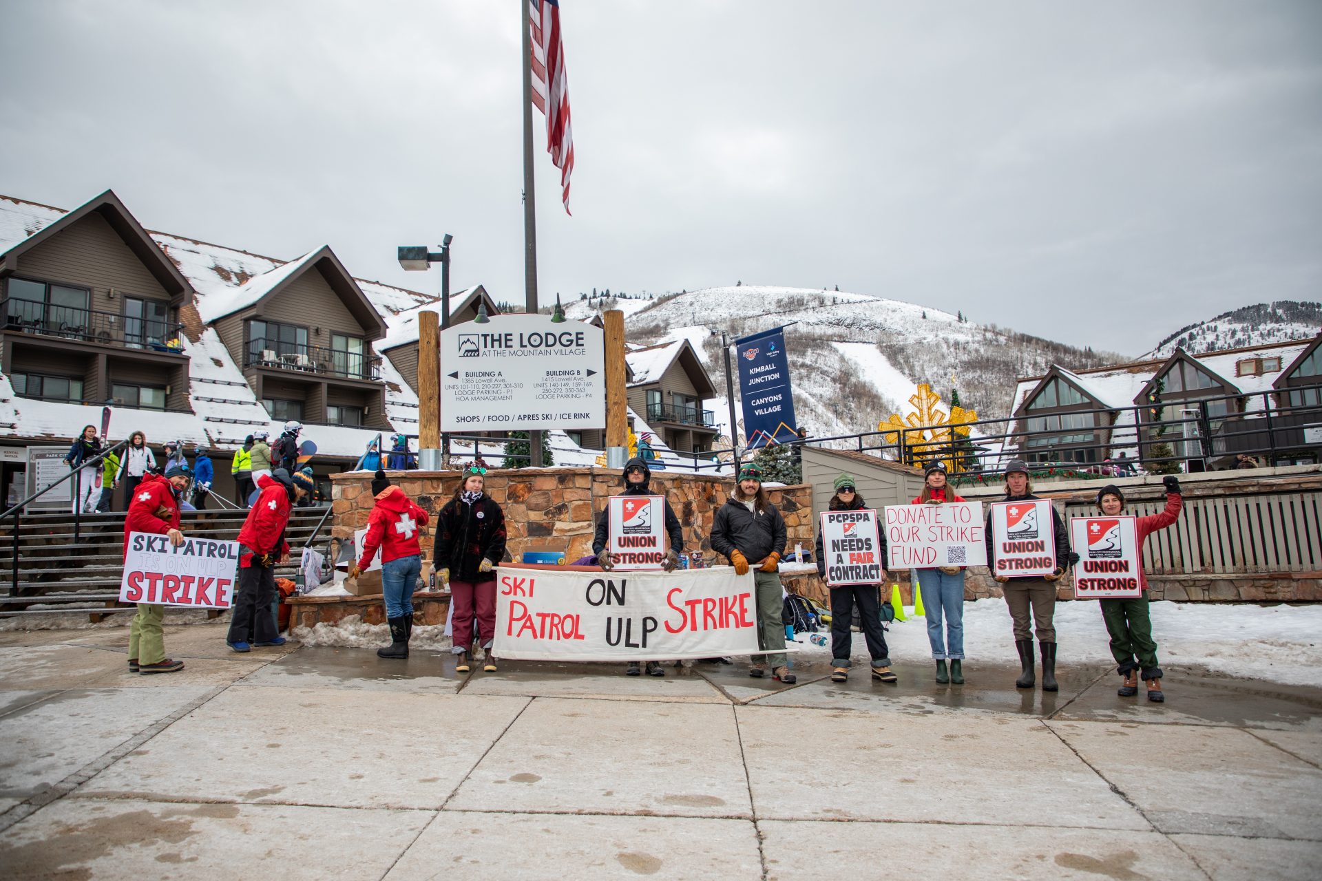 ski patrollers on strike