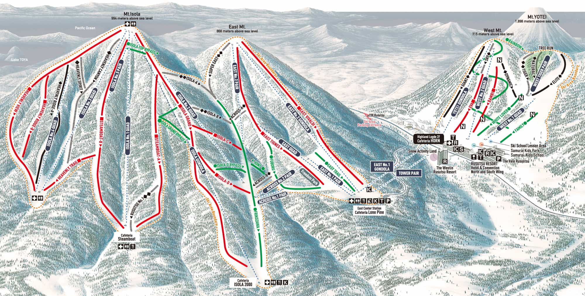 Rusutsu Resort trail map