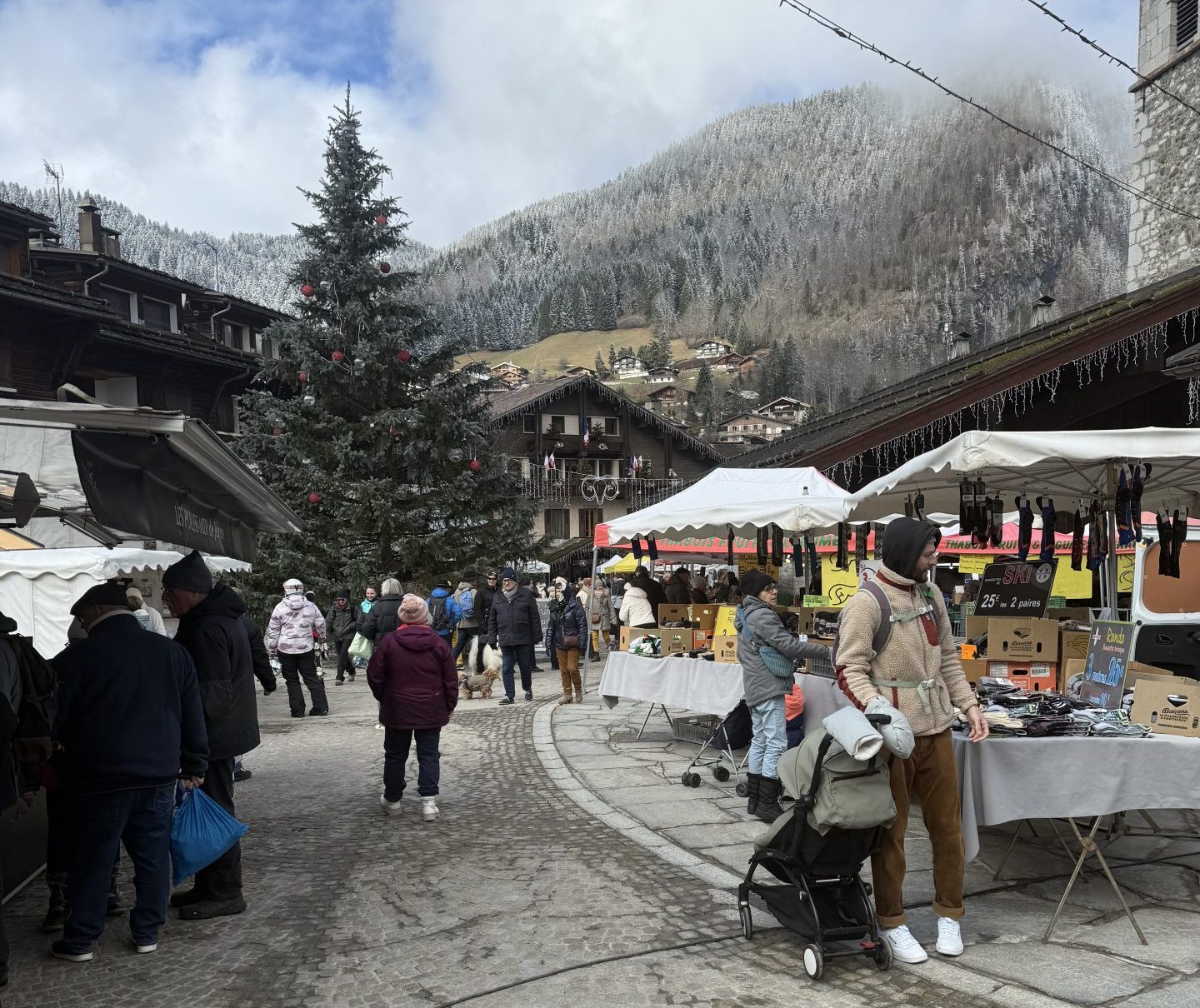 The Monday morning market at La Clusaz | Image: Brett Ploss