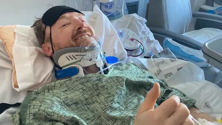 Rylan Cordova is in good spirits, according to SnowBrains CEO and Founder Miles Clark, who spoke with him. | Photo: GoFundMe