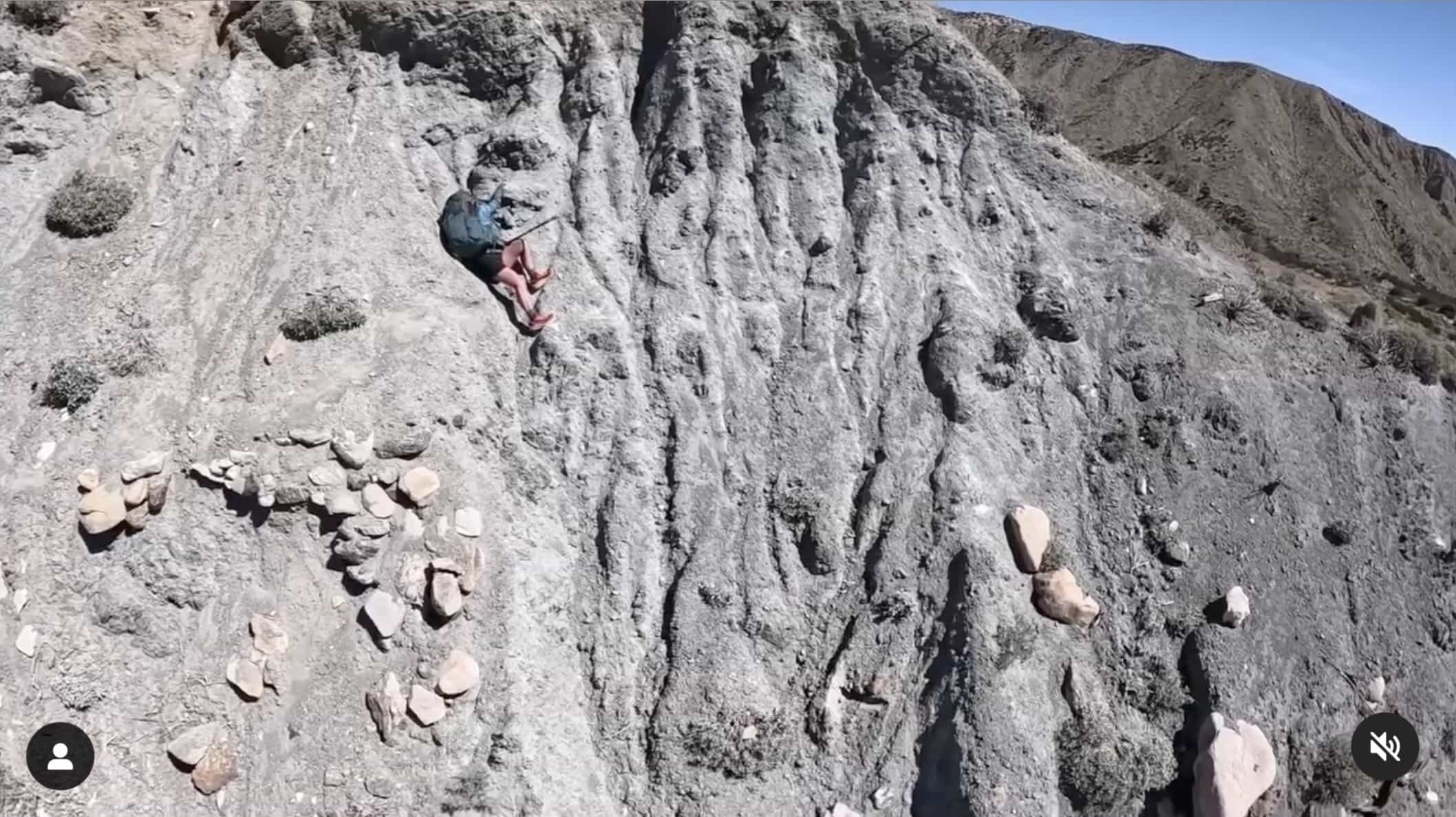 The hiker was 'death clinging' to the cliff for over an hour. | Image: rso.aviation