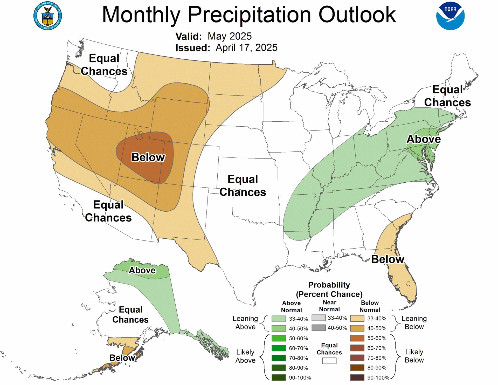 May 2025 precipitation outlook. | Image: NOAA
