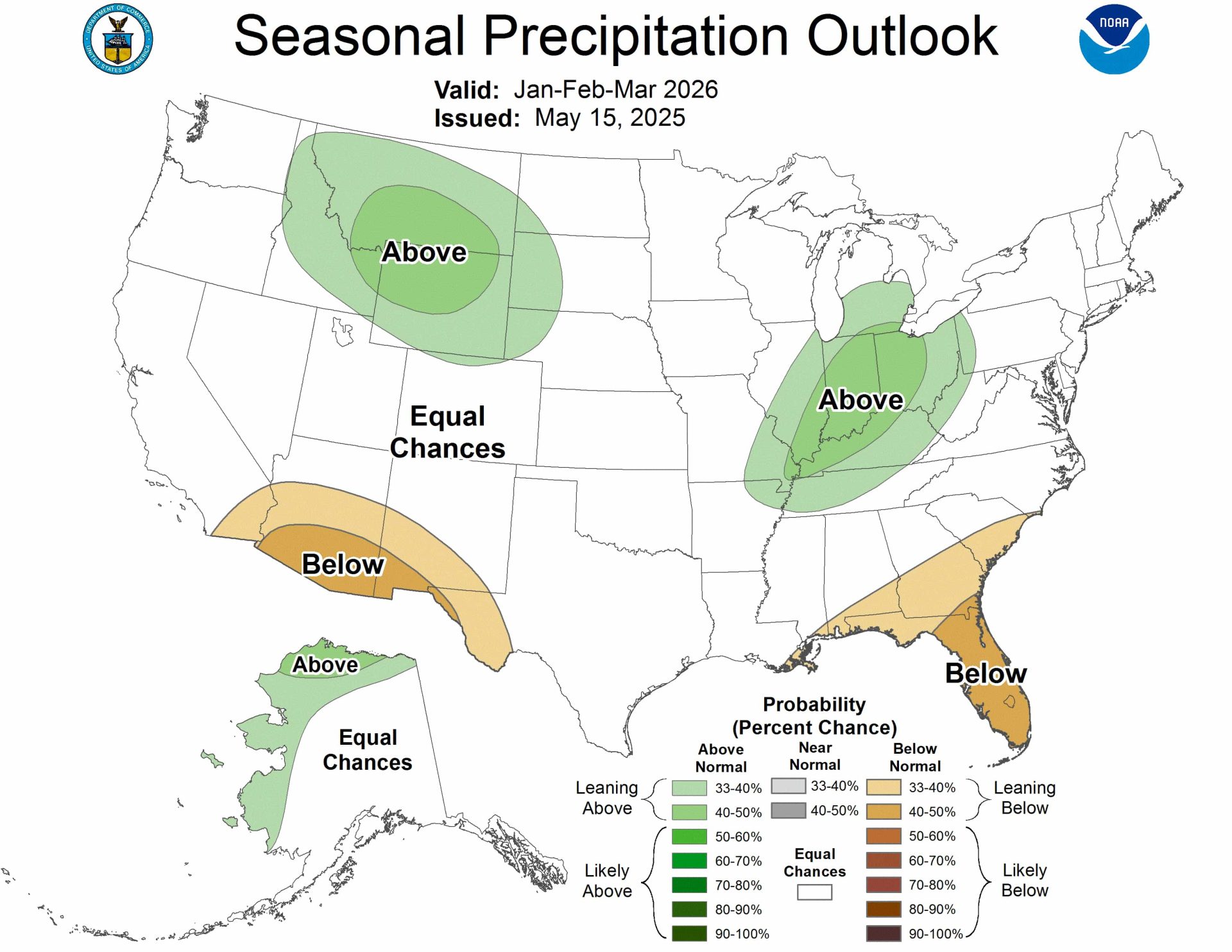JFM precipitation outlook. | Image: NOAA winter 2025-26