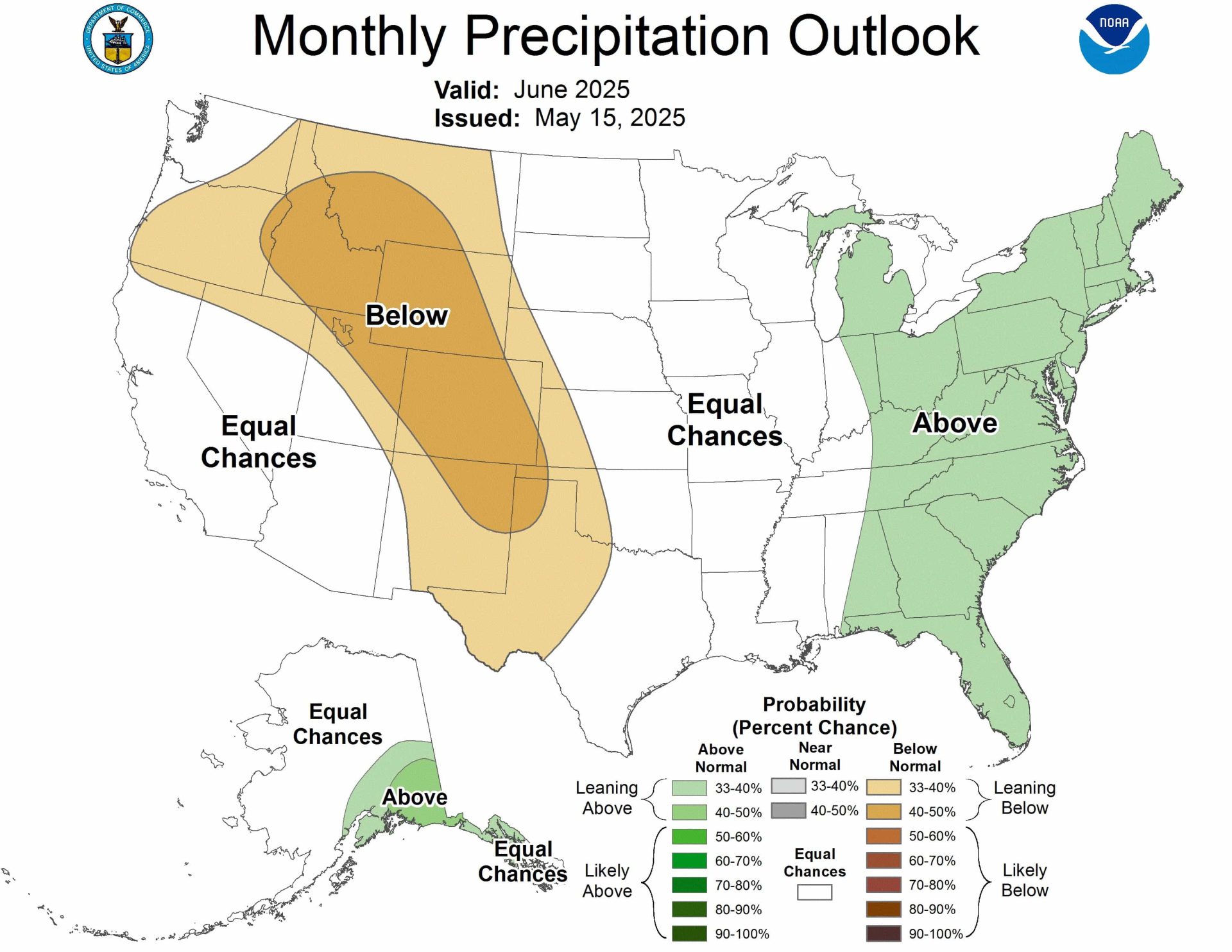 June 2025 precipitation outlook. | Image: NOAA