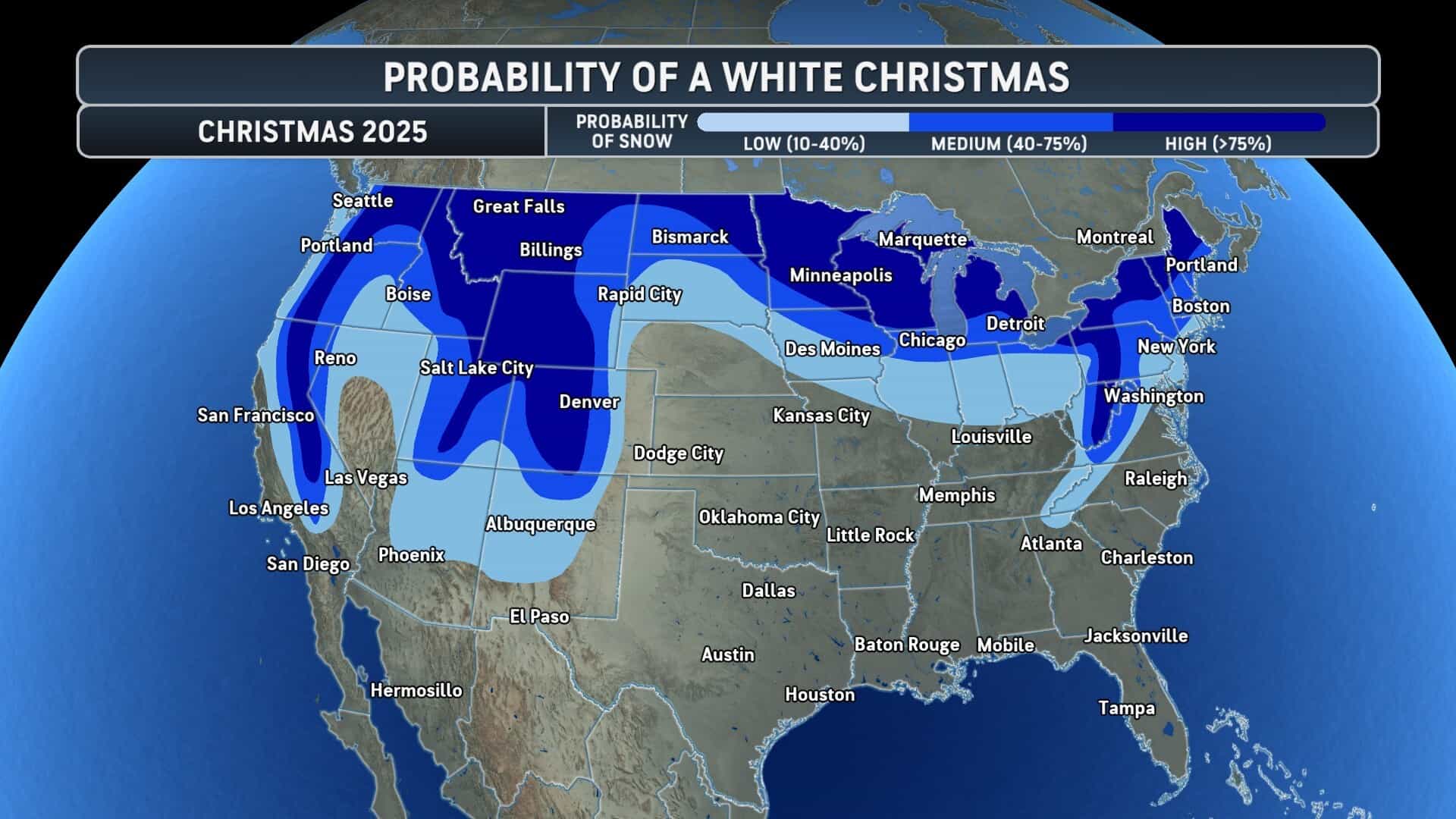 AccuWeather Forecasters Predict a Guaranteed White Christmas in These Areas - SnowBrains