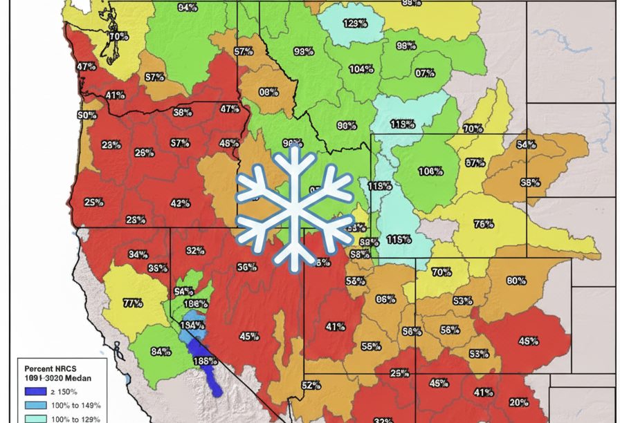 January 2026 State of the Western U.S. Snowpack: Still Well Below Average with Some Bright Spots and Hope - SnowBrains
