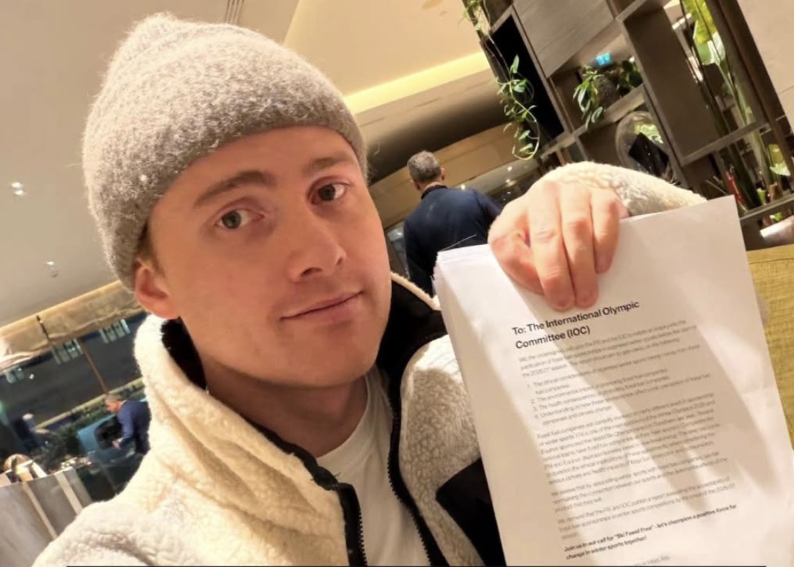 Pro Norwegian Skier Nikolai Schirmer Delivers 20,000-Plus Climate Petition to IOC to "Ski Fossil Free" - SnowBrains
