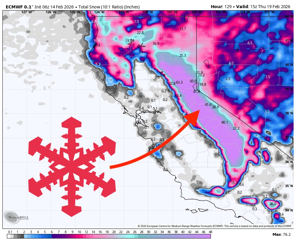SnowBrains Forecast: 5-8+ Feet for Dodge Ridge, CA This Week - SnowBrains