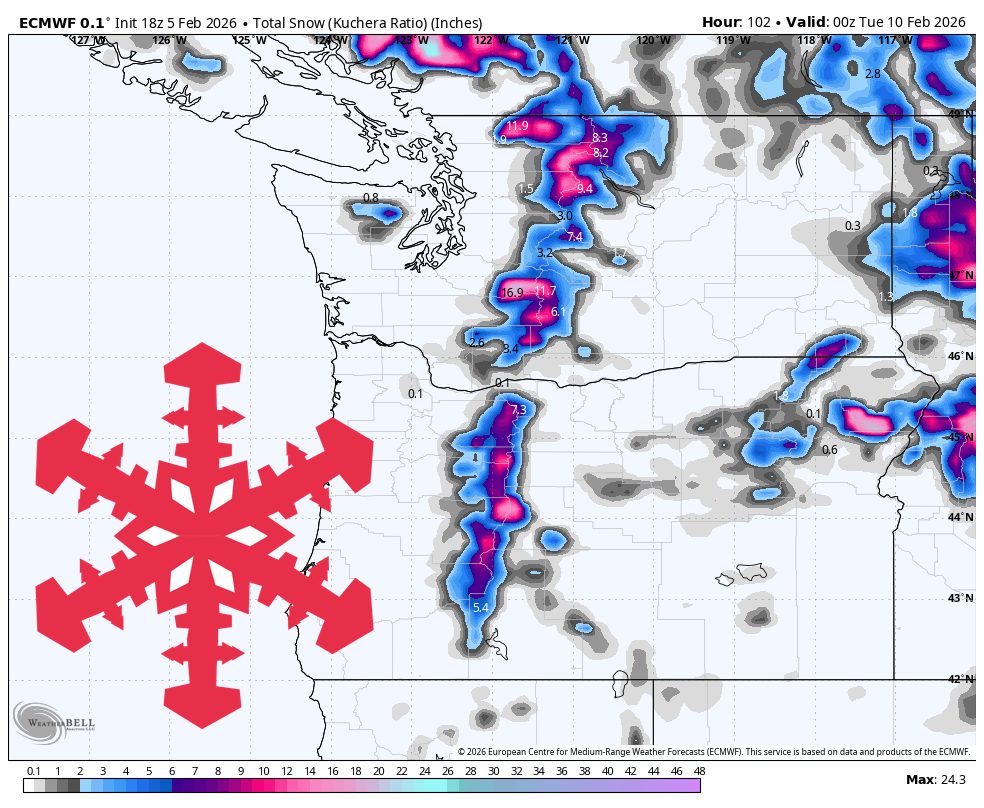 SnowBrains Forecast: Up to Two Feet of Snow for the PNW This Weekend - SnowBrains