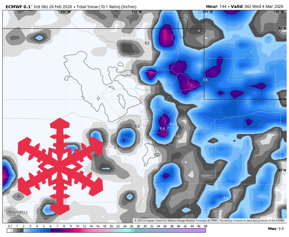 SnowBrains Forecast: Warm Start Then Up to 8 Inches for Utah, Bigger Late-Week Potential - SnowBrains