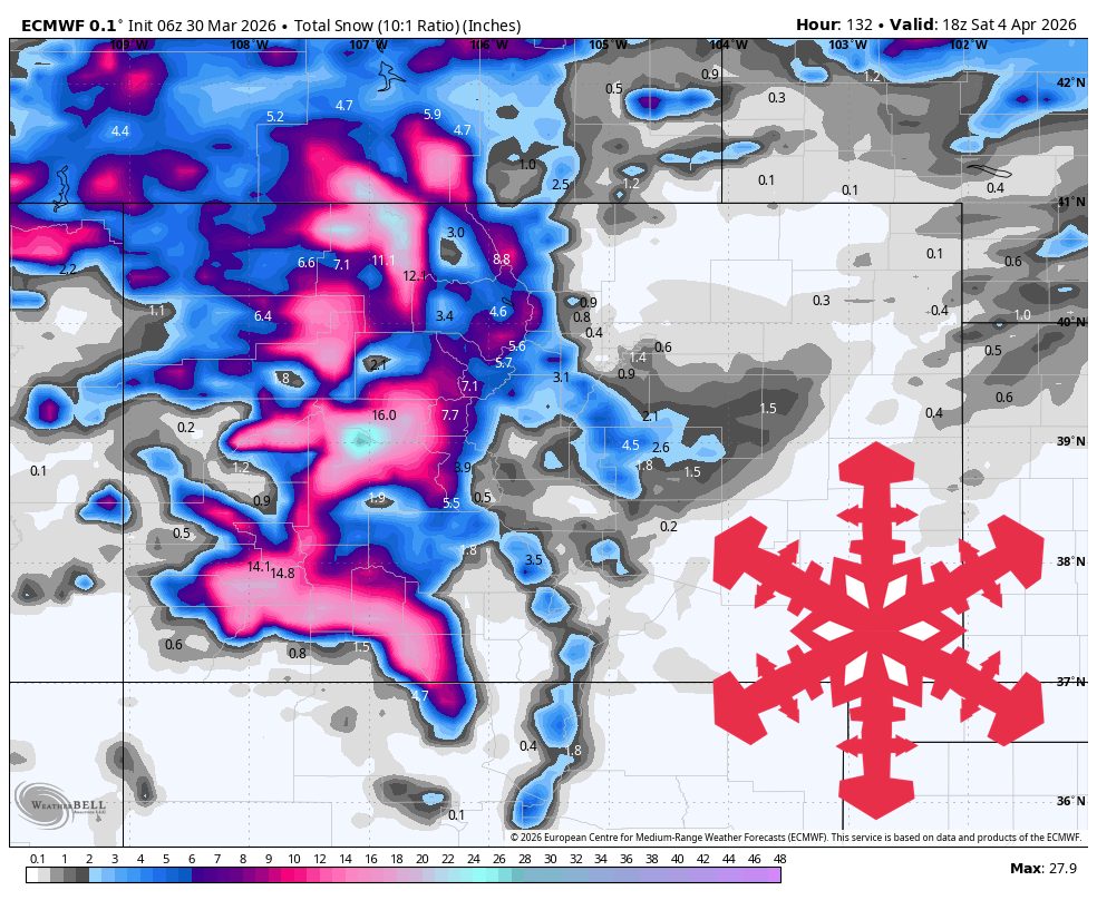 SnowBrains Forecast: Up to 2 Feet for Colorado Through Saturday - SnowBrains